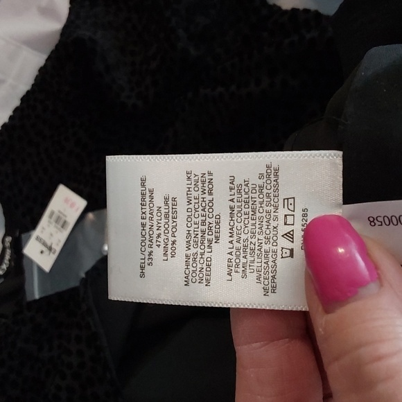 Express- Black Swiss Dot texture Semi Sheer Dress Mod edgy Whimsical Sz.L - Picture 13 of 13